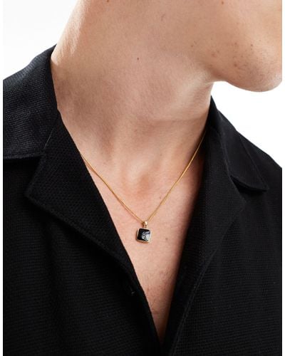 ASOS Sterling Necklace With Black Pendant