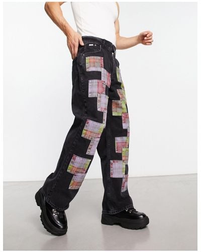 The Ragged Priest Jerk Skate Jeans With Logo Graphic - Black