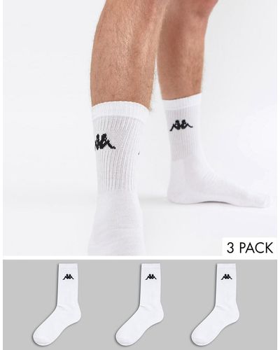 Kappa 3 Pack Sports Socks - White