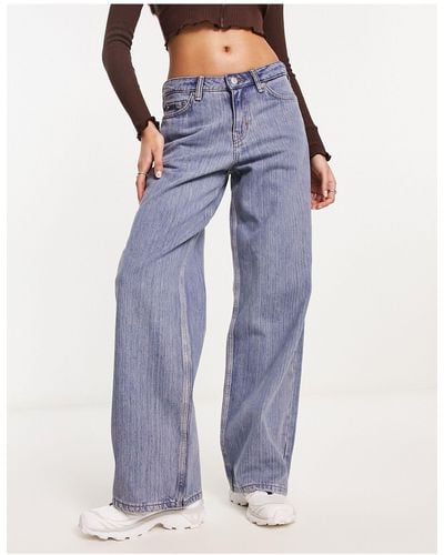 Weekday Ample Low Rise Loose Fit Straight Leg Jeans - Blue