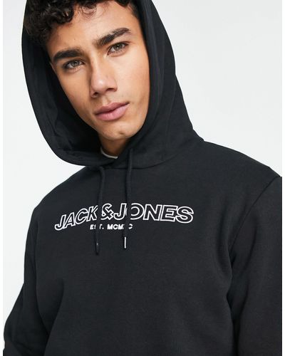 Jack & Jones Sweat à capuche et logo - Noir