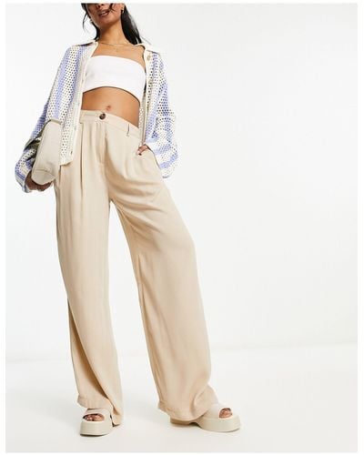 New Look Wide Leg Slouchy Tailored Trouser - White