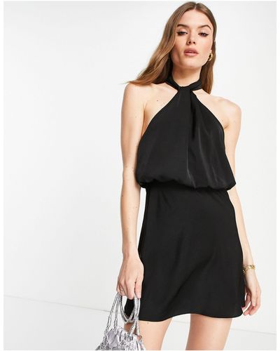 ASOS Halter Neck Detail Mini Dress - Black