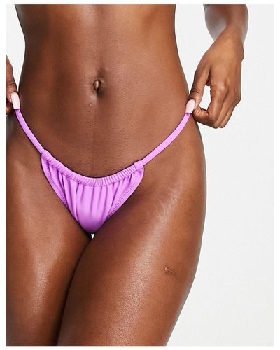 Candypants High Leg String Bikini Bottom - Purple