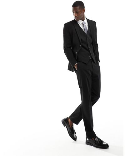 SELECTED Slim Fit Suit Trousers - Black