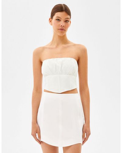 Bershka A Line Mini Skirt - White
