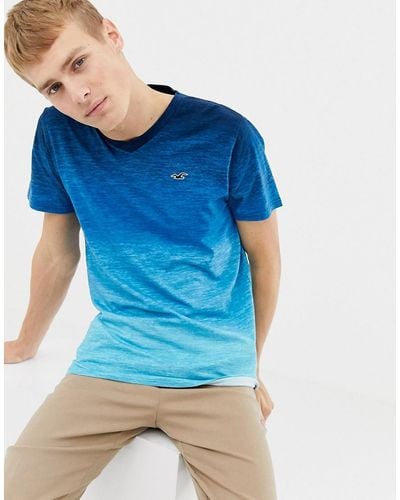 Hollister Ombre V Neck T-shirt - Blue
