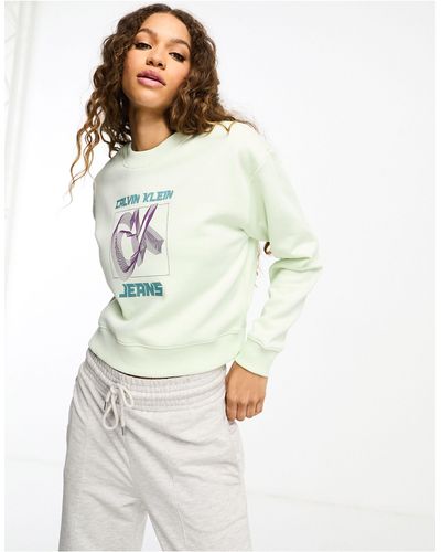 Calvin Klein – hyper real – sweatshirt - Weiß