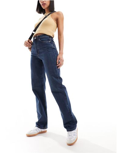 Weekday Rowe Extra High Waist Regular Fit Straight Leg Jeans - Blue