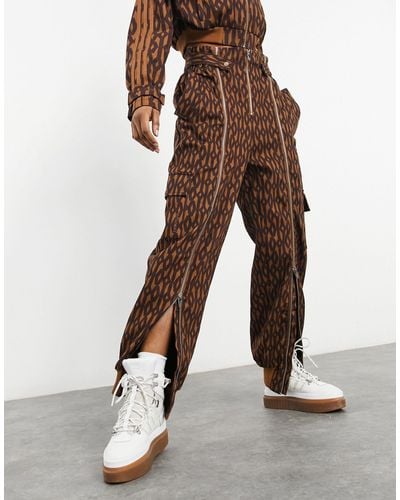 Ivy Park Adidas X Monogram Zip Detail Trousers - Brown