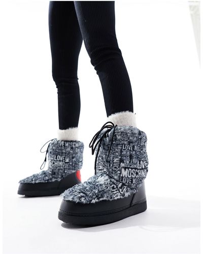 Love Moschino Tall Padded Boots - Blue
