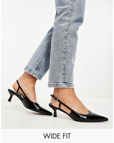 ASOS Peri Slingback High Heeled Shoes in Black | Lyst