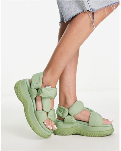 Bronx Bru-te - sandali salvia con suola spessa e cinturini voluminosi - Verde