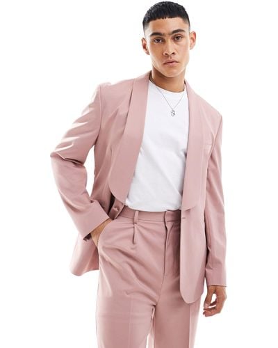ASOS Wide Shawl Lapel Suit Jacket - Pink