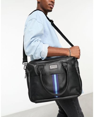 Barneys Originals Real Leather Messenger Bag - Blue