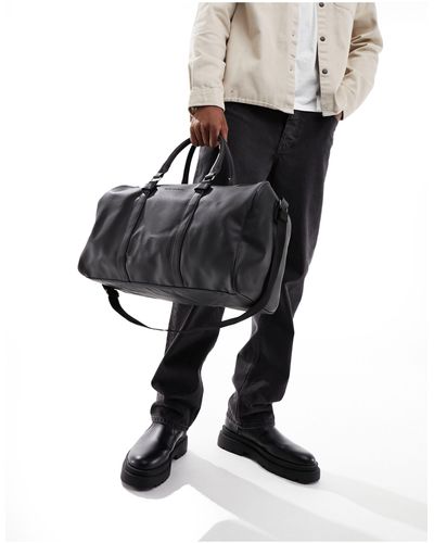 French Connection Faux Leather Classic Holdall Bag - Black