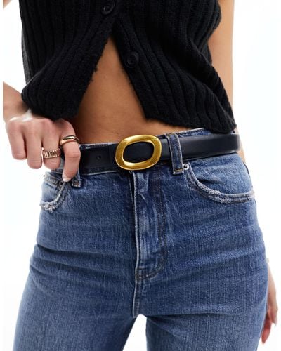 ASOS Waist And Hip Jeans Belt With Oval Buckle Design - Blue