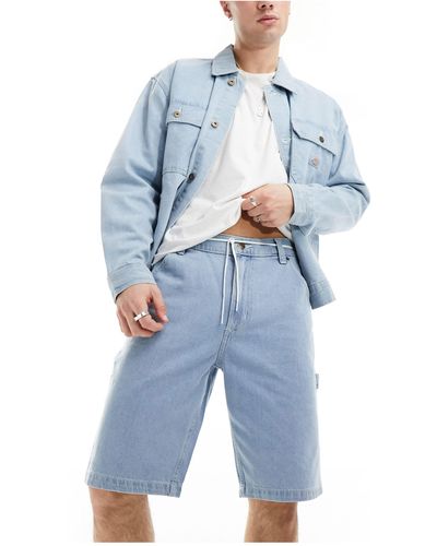 Dickies Pantalones cortos vaqueros azules con lavado claro envejecido garyville