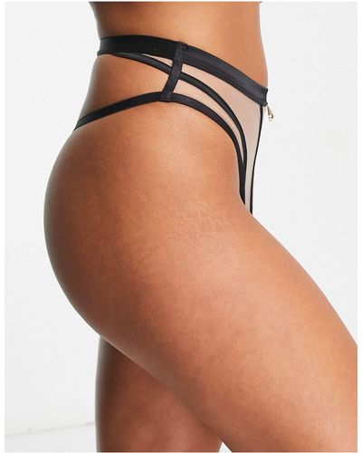 Bluebella – karina – transparenter tanga - Schwarz