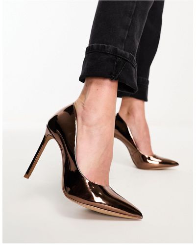 ALDO Stessy 2.0 - scarpe décolleté con tacco color bronzo specchiato - Nero