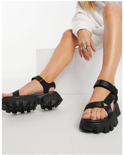 Truffle Collection Super Chunky Sporty Sandals - Black