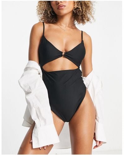 Volcom Simply Seamless Cut Out Swimsuit - Black
