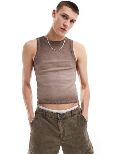 Collusion Waffle Muscle Vest - Gray