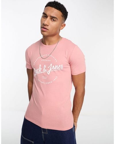 Jack & Jones Camiseta con logo - Rosa
