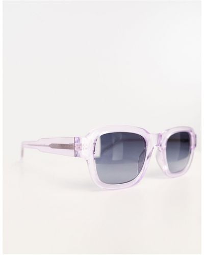 A.Kjærbede Halo - occhiali da sole squadrati color lavanda trasparente da festival - Viola