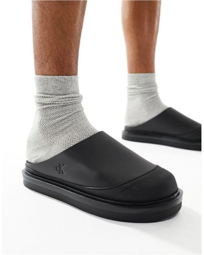 Calvin Klein – clog-sandalen zum reinschlüpfen - Weiß