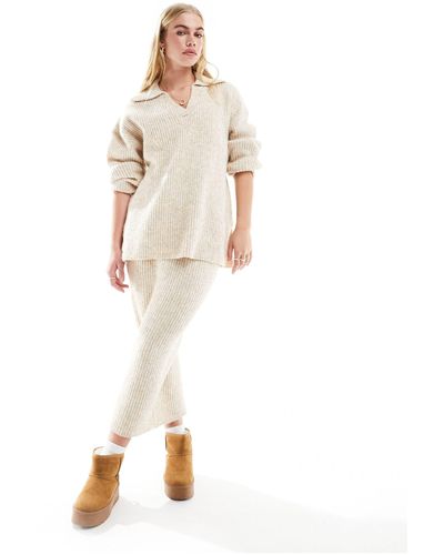 ASOS Knit Midi Skirt - White