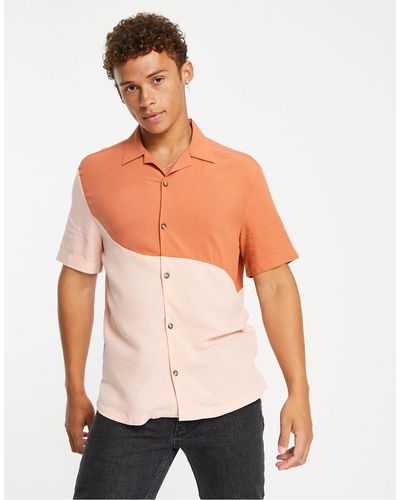 River Island Camisa roas con diseño color block - Rosa