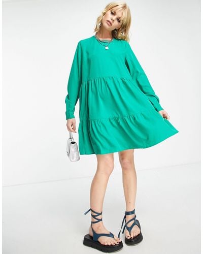 Vero Moda Long Sleeved Smock Dress - Green