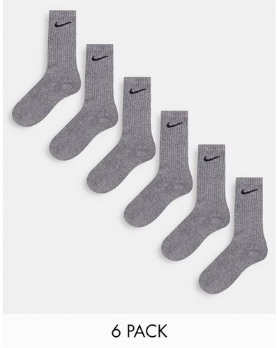 Nike Everyday Cushioned 6 Pack Crew Sock - White