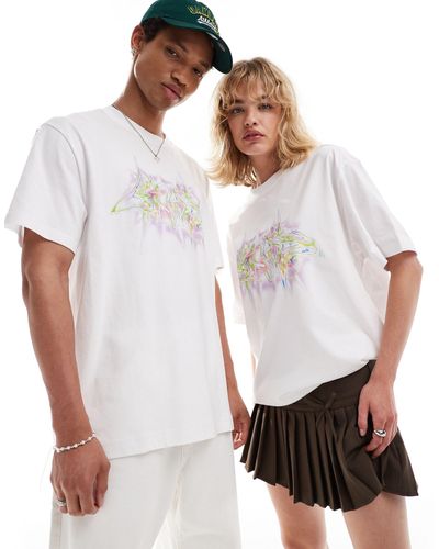 Weekday Unisex Oversized T-shirt With Dreamland Graphic Print - White