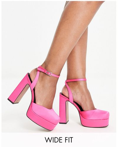 ASOS Zapatos rosas con tacón alto y plataforma peaked
