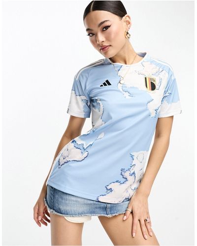 adidas Originals Adidas football - belgium world cup edition - t-shirt da trasferta bianca - Blu