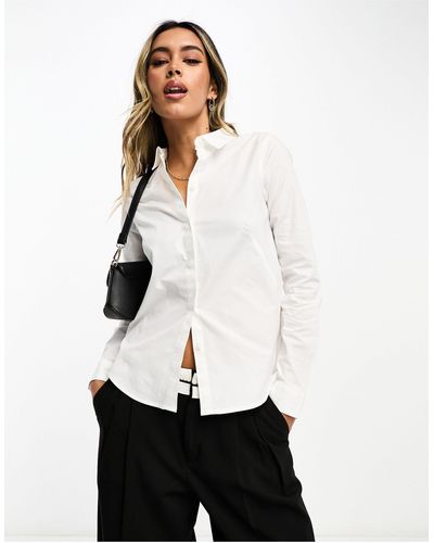 ASOS Long Sleeve Fitted Shirt - White