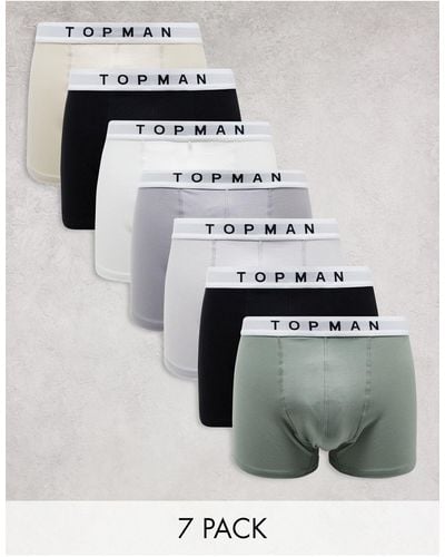 TOPMAN 7 Pack Trunks - White