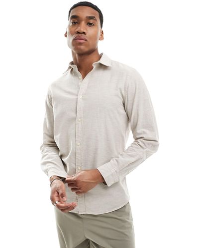 Jack & Jones Linen Shirt With Long Sleeves - Grey