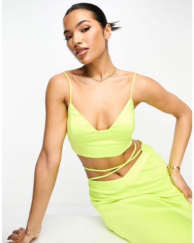 Something New Satin Cami Top Co-ord - Green