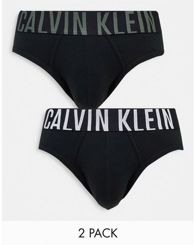 Calvin Klein – intense power – 2er-pack hüftslips aus baumwolle - Schwarz