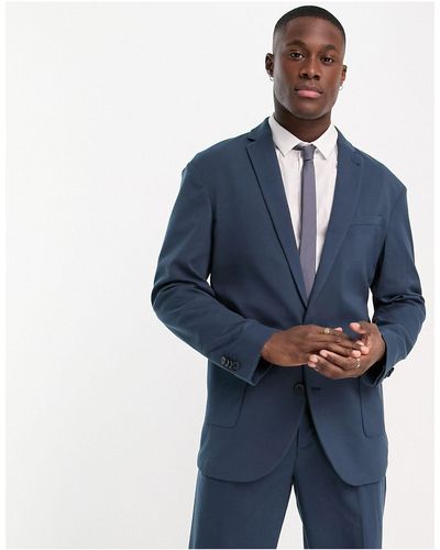 New Look Relaxed Fit Suit Jacket - Blue