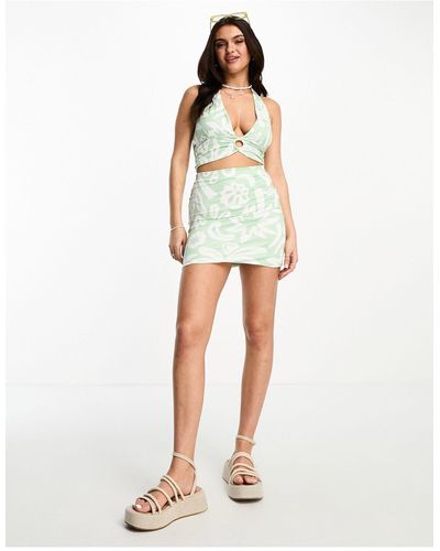 ASOS Mini Rok Met Geschetste Bloemenprint - Meerkleurig