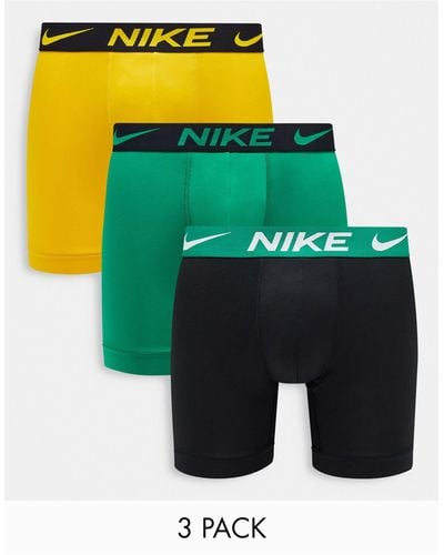 Nike Dri-fit Essential Micro 3 Pack Boxer Briefs - Yellow