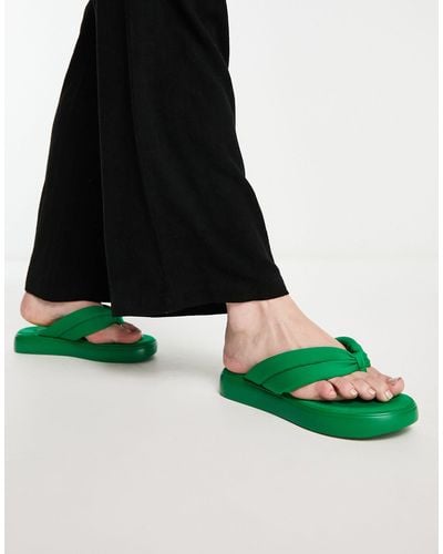 Urban Revivo Flatform Toe Post Sandal - Green