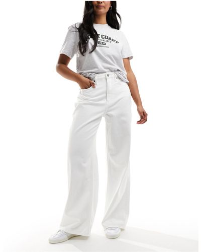 Abercrombie & Fitch Jeans a fondo ampio e vita alta bianchi - Bianco