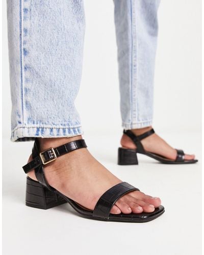 New Look – schwarze sandalen mit mittelhohen blockabsätzen