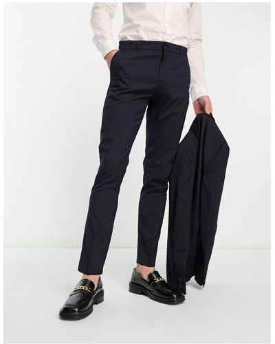 New Look Pantaloni da abito skinny gessato - Blu