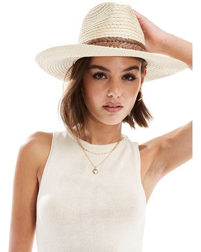 Mango Straw Hat With Brown Band - White
